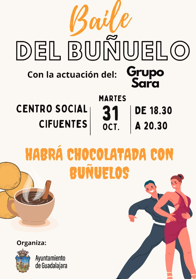 El ayuntamiento de Guadalajara organiza un baile para mayores con chocolatada y buñuelos 