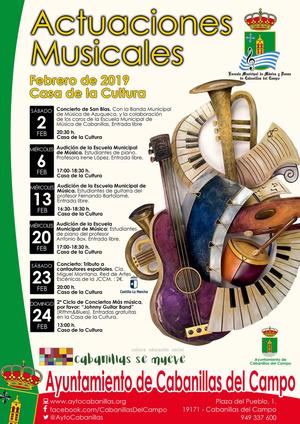 Audiciones de la Escuela Municipal de Música de Cabanillas en el mes de febrero