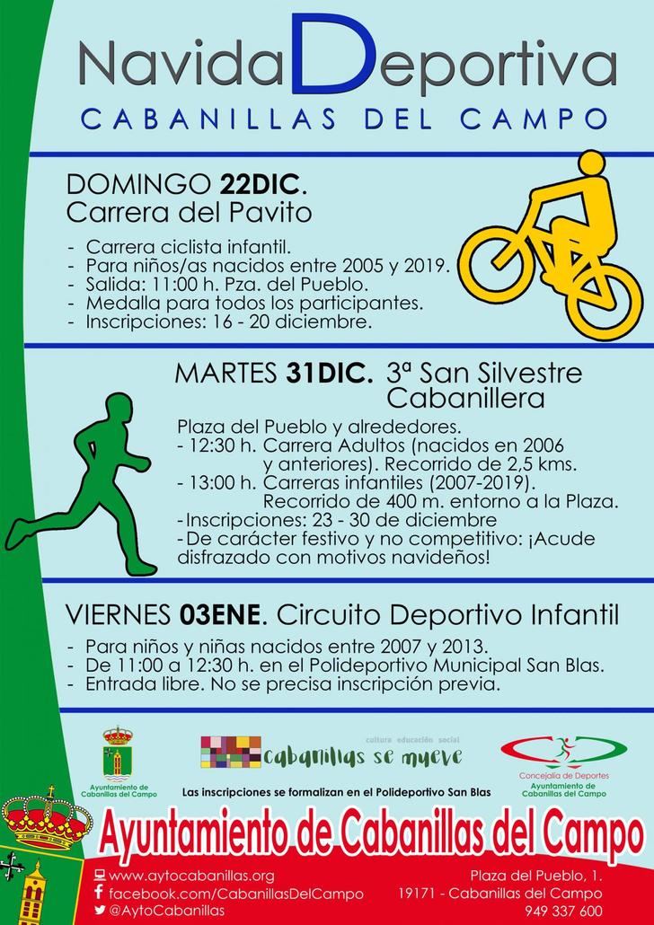 Deporte en Navidad: Carrera Ciclista del Pavito, III San Silvestre Cabanillera y Circuito Infantil