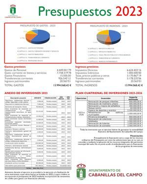 Aprobado el Presupuesto del Ayuntamiento de Cabanillas para el año 2023