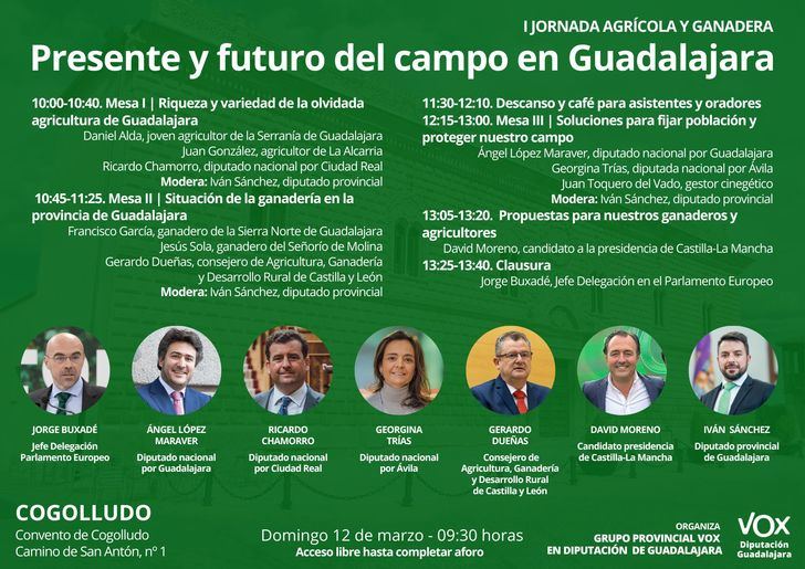 Cogolludo reúne este domingo a expertos y políticos para hablar del presente y futuro del campo en Guadalajara