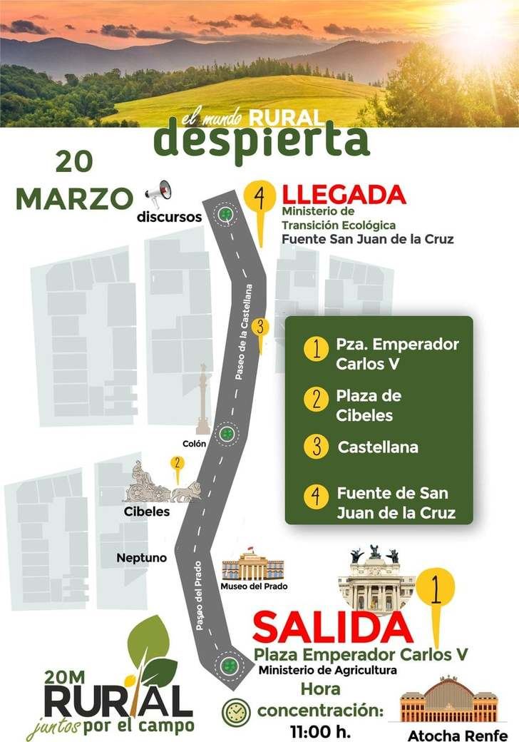 Ocho autobuses saldrán este domingo desde APAG de Guadalajara par participar en la Manifestación 20M Rural “Juntos por el Campo” 