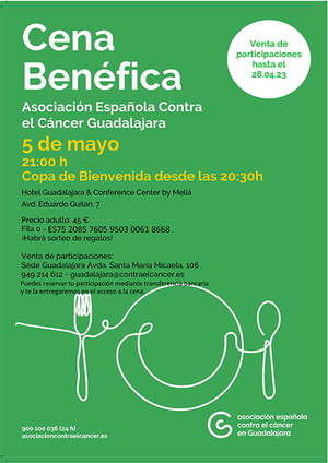 La Asociación Española Contra el Cáncer en Guadalajara celebra su XII Cena Benéfica