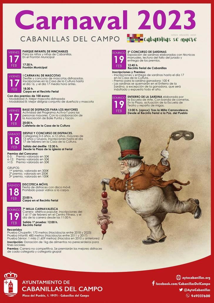 Del 17 al 19 de febrero, Carnaval 2023 en Cabanillas del Campo