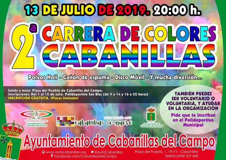 El sábado 13 de julio, 2ª Carrera de Colores de Cabanillas del Campo