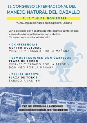 Yunquera de Henares acogerá del 17 al 19 de noviembre el II Congreso Internacional del Manejo Natural del Caballo