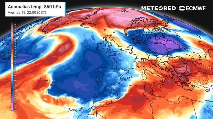 El chorro polar pone en alerta amarilla a 13 provincias españolas este viernes: dejará lluvias, olas, tormentas... y heladas