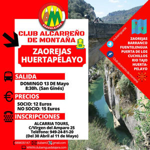 Pr&#243;ximo objetivo del Club Alcarre&#241;o de Monta&#241;a, Zaorejas/Huertapelayo