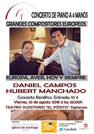 Este viernes, concierto de piano a cuatro manos en El Pósito a beneficio de la Iglesia de Santiago