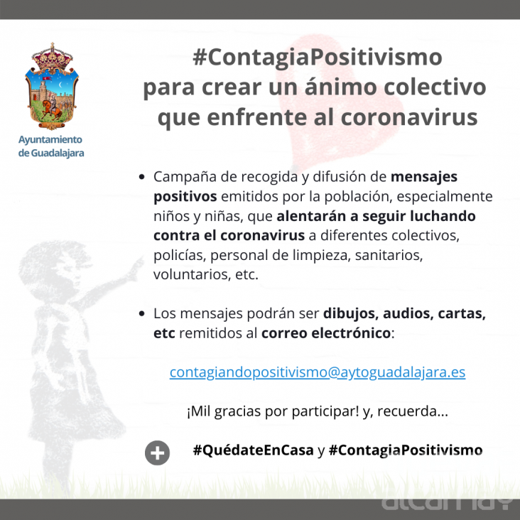 El Ayuntamiento de Guadalajara inicia la actividad #ContagiaPositivismo para crear un &#225;nimo colectivo que enfrente al coronavirus 