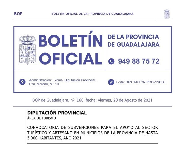 La Diputación de Guadalajara destina 200.000 euros a nuevas ayudas para hostelería, turismo y artesanía