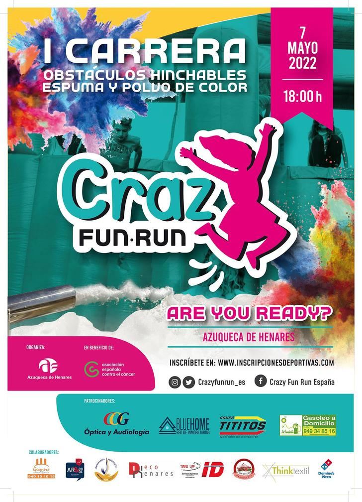 Abierta la inscripción en la I Crazy Fun Run de Azuqueca, que se celebrará el 7 de mayo