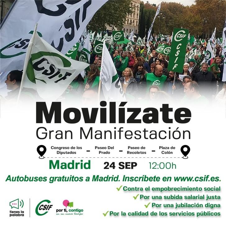CSIF CLM movilizará a más de 2.000 trabajadores para la manifestación nacional de este sábado : No puede ser que sea nuevamente la clase trabajadora la que pague la factura de una crisis