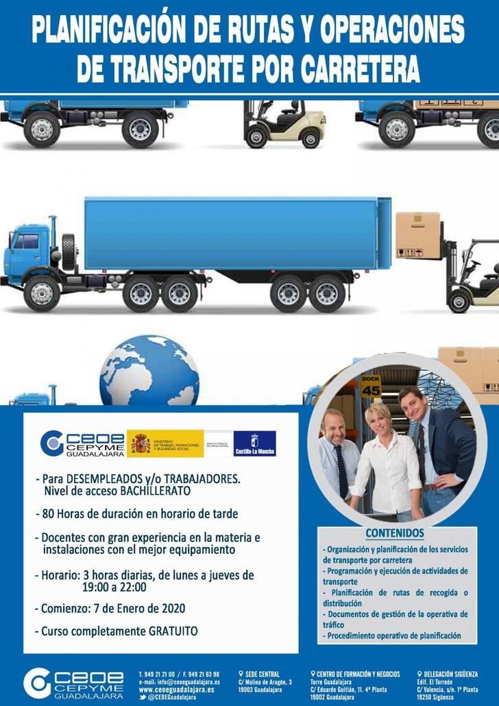Últimas plazas para el Curso de Planificación de Rutas y Operaciones de Transportes por Carretera