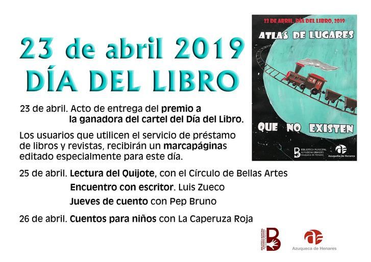 La visita del escritor Luis Zueco, cuentos para niños y adultos y la lectura del Quijote conforman el programa del Día del Libro en Azuqueca