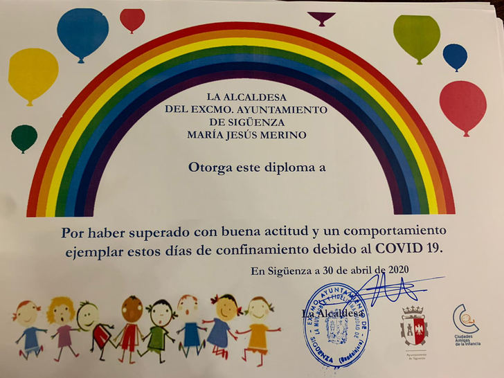UNA APLAUSO : Sigüenza reconoce el comportamiento ejemplar de sus niños y niñas durante el confinamiento