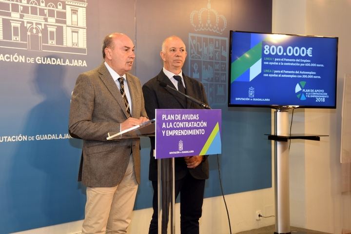 La Diputación de Guadalajara pone en marcha un Plan de Apoyo a la Contratación y Emprendimiento con 800.000 euros