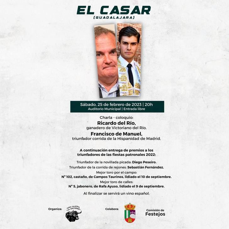 El ganadero Ricardo del Río y el torero Francisco de Manuel, protagonistas en El Casar