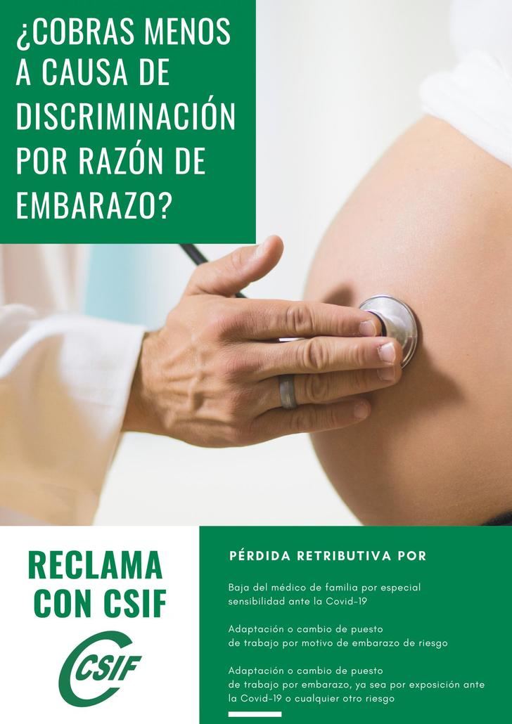 CSIF pone en marcha una campaña para acabar con la discriminación por razón de embarazo en el Sescam