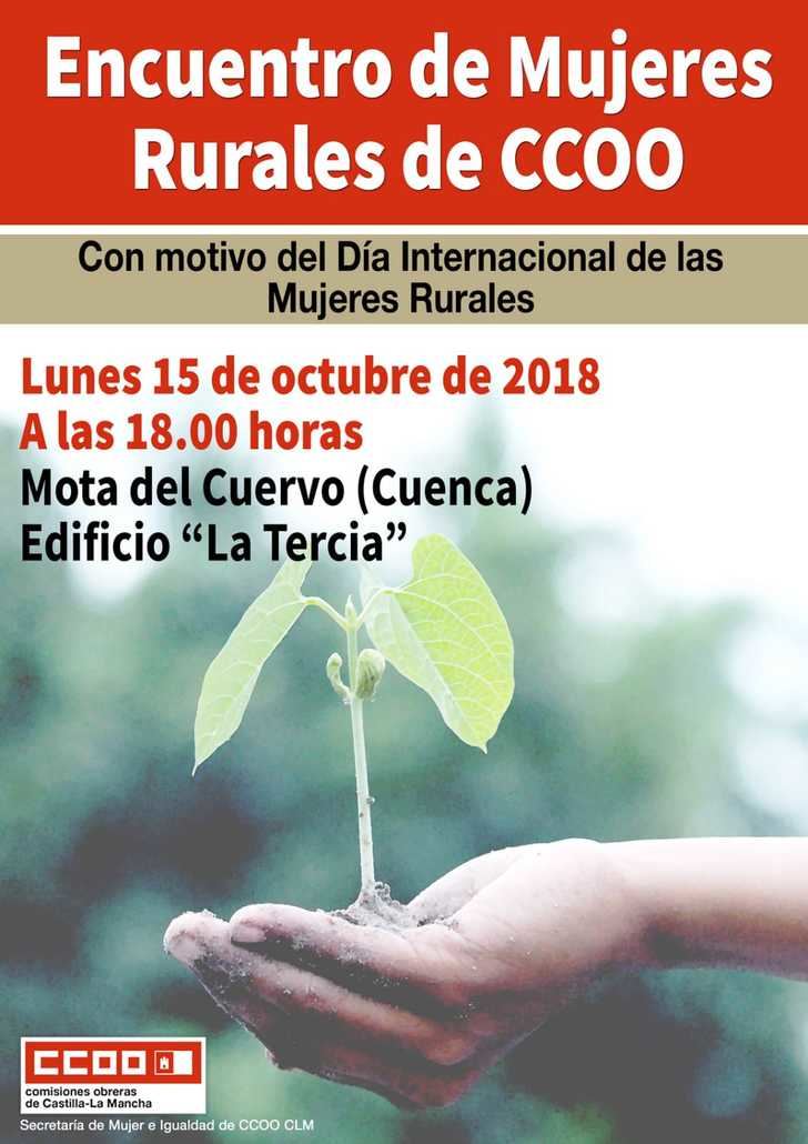 CCOO CLM celebra el lunes en Mota del Cuervo un Encuentro de Mujeres Rurales