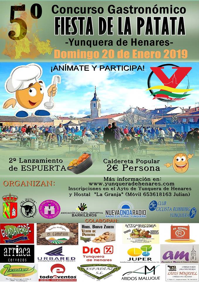 Yunquera de Henares ultima los preparativos de su 5º Concurso Gastronómico "Fiesta de la Patata"