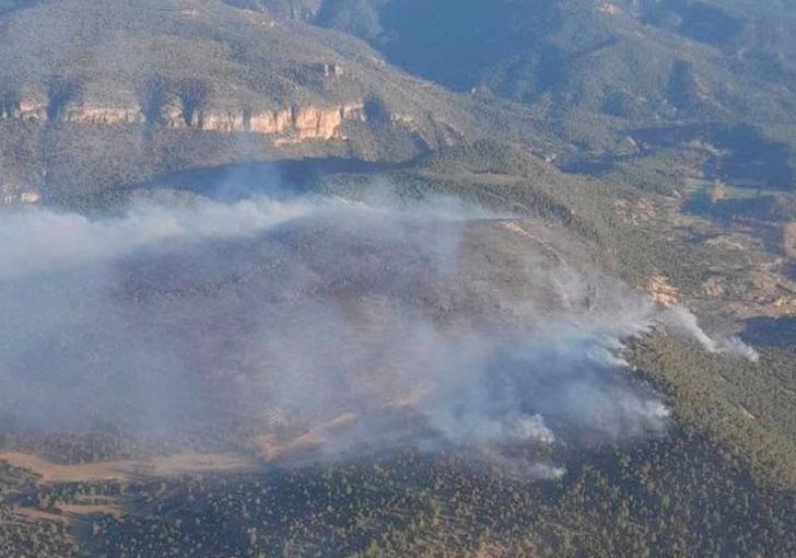 Un incendio forestal que amenaza el Parque Natural de Alto Tajo calcina 180 hectáreas en Guadalajara
