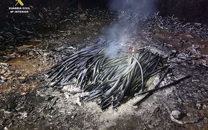 Tres detenidos en Hinojosa por el robo de 810 metros de cable del tendido telefónico