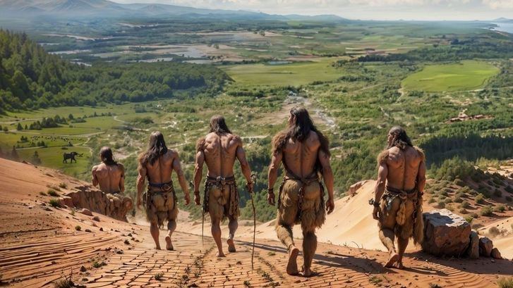 Recreación digital de un grupo de homo sapiens |AO HONG