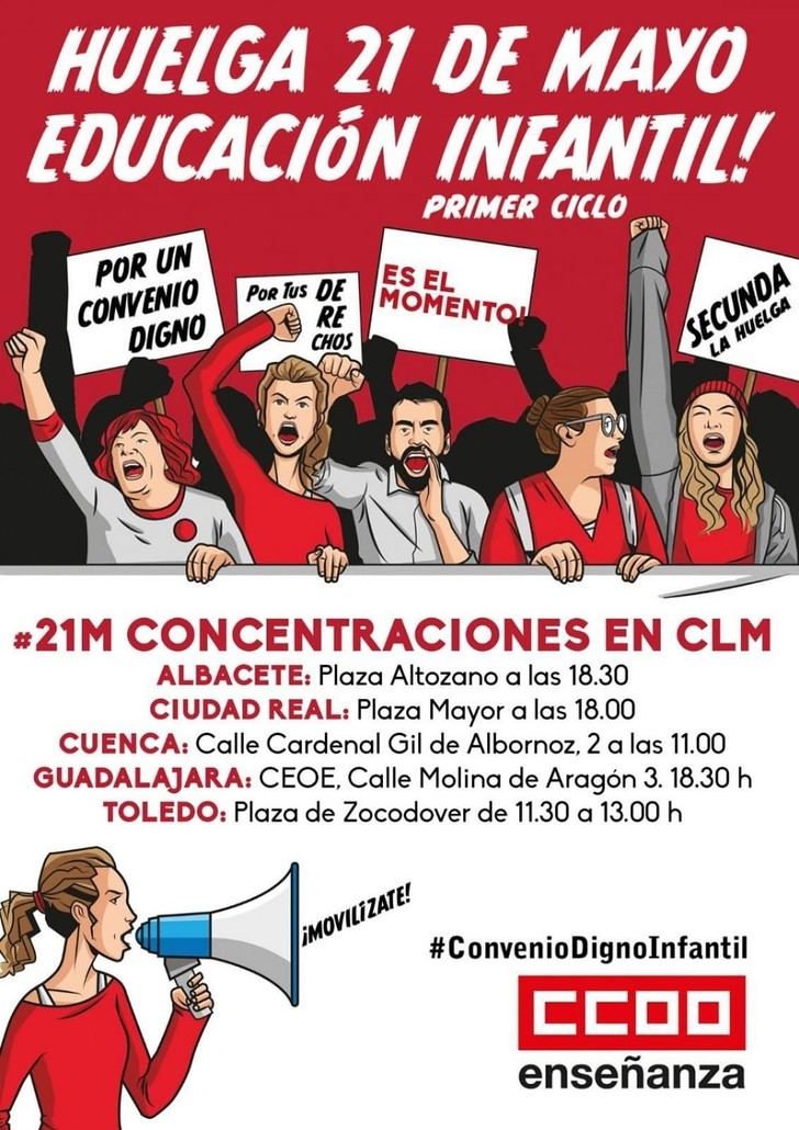 Unas 3.000 empleadas de guarderías privadas en CLM, llamadas a huelga este martes en protesta por su convenio laboral