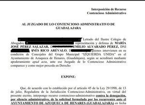El grupo municipal de IU Azuqueca de Henares recurre a los tribunales contra el socialista Jos&#233; Luis Blanco