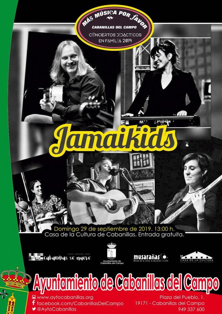 Vuelven a Cabanillas los conciertos familiares de “Más música, por favor”: el 29 de septiembre, música jamaicana con “JamaiKids”