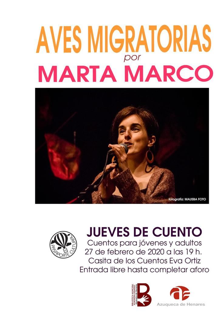 Nueva sesión de 'Jueves de Cuento' con la narradora Marta Marco y 'Aves migratorias'