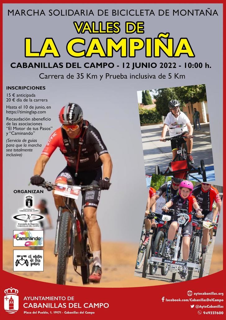 El 12 de junio en Cabanillas, marcha solidaria de MTB a beneficio de «El Motor de tus Pasos» y «Caminando»