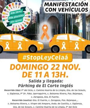 Convocan una Manifestaci&#243;n con Coches en Guadalajara contra la Ley Cela&#225;