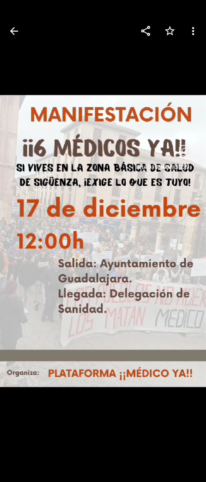 A los habitantes de los núcleos de población de la zona básica de Salud de Sigüenza