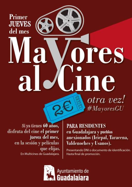 Los mayores de Guadalajara pueden comenzar el año disfrutando del cine por dos euros