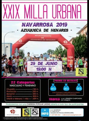 Este sábado, se celebra en Azuqueca la XXIX Milla Urbana Navarrosa