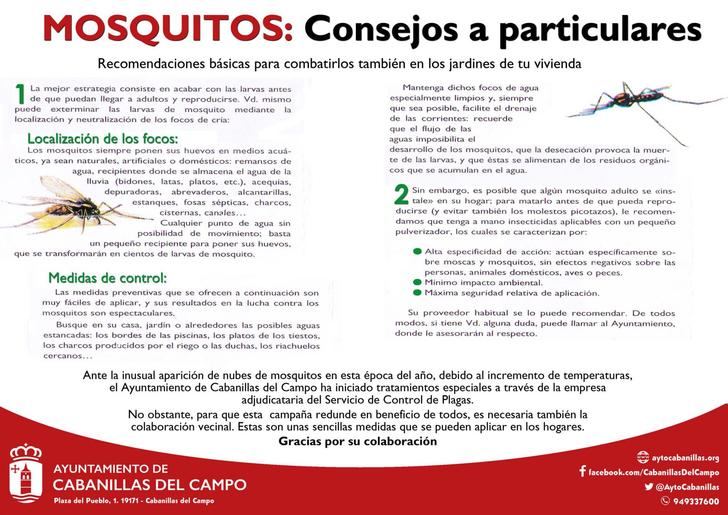 Comienza la aplicación de tratamientos extraordinarios antimosquitos en distintas zonas de Cabanillas 