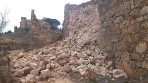 Se hunde parte de la muralla medieval de Belmonte tras el &#250;ltimo temporal