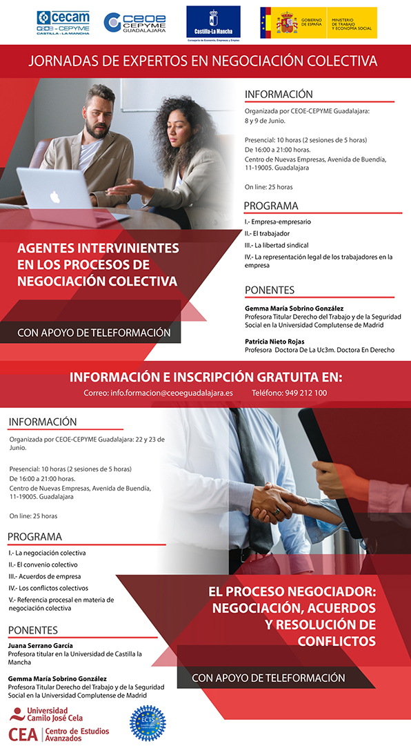 Vuelven las Jornadas de expertos en Negociación Colectiva organizadas por CEOE-CEPYME Guadalajara
