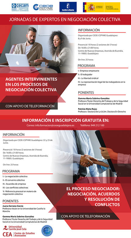 Vuelven las Jornadas de expertos en Negociación Colectiva organizadas por CEOE-CEPYME Guadalajara 