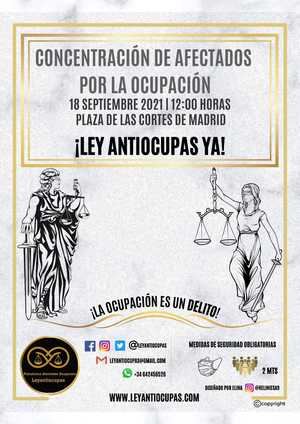 Horche se une a la manifestación frente al Congreso para pedir una ley antiokupas