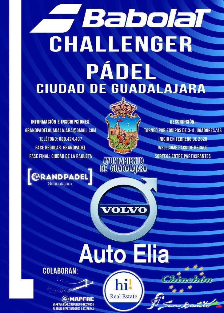 El I Challenger de pádel "Ciudad de Guadalajara-Volvo AutoElia" comienza el próximo 29 de febrero