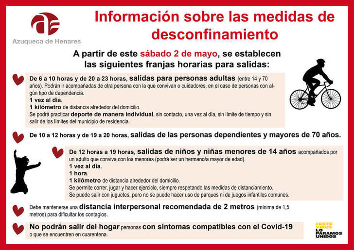 El Ayuntamiento de Azuqueca recuerda a los azudenses la necesidad de cumplir las condiciones de paseo y práctica de deporte desde este sábado