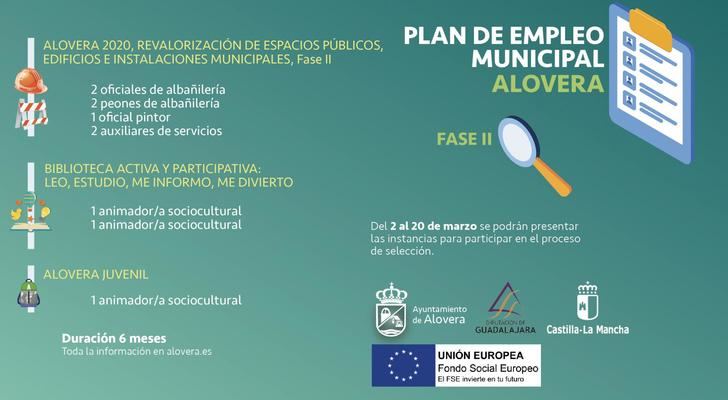 Diez puestos de trabajo se pueden solicitar ya en la segunda fase del Plan de Empleo de Alovera