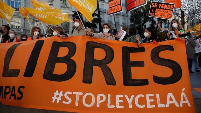 Miles de coches se manifiestan en Castilla-La Mancha contra la' ley Celaá'