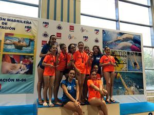 Las prealevines del Alcarreño de Natación artística en el Podium de Madrid
