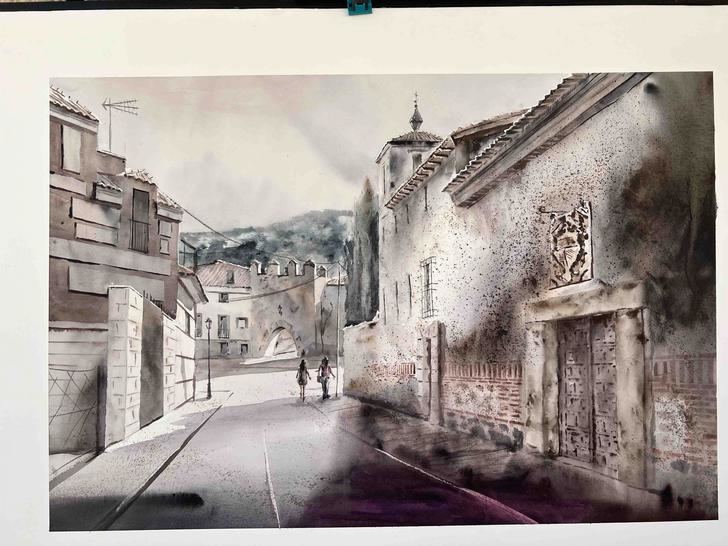 El pintor aloverano Miguel Ángel Rodríguez gana el XI Certamen de Pintura Rápida de Almonacid