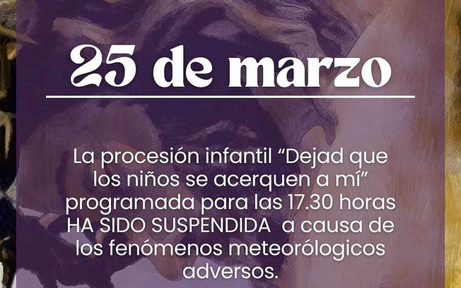 La lluvia obliga a suspender la procesión infantil de Albacete Dejad que los niños se acerquen a mí