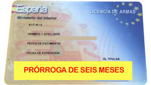 Se prorrogan las licencias y otras autorizaciones en materia de armas por un periodo de seis meses desde la fecha de su pérdida de validez